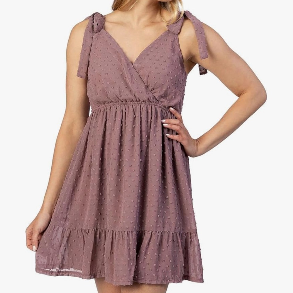 Amazon Mauve Textured Mini Dress